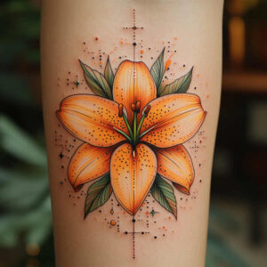 artistic-flowers – tattoo design ideas free ai generated – realism-reflection-effect – for-upper-chest – Gallery: other-flowers-inkby-ai