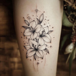 flower-harmony-tattoo – tattoo design ideas free ai generated – realism-realistic-texture – for-side – Gallery: other-flowers-inkby-ai