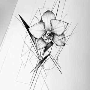 flower-silhouette-tattoo – tattoo design ideas free ai generated – neotraditional-vivid-detail – for-arm – Gallery: other-flowers-inkby-ai