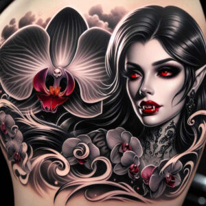flowers-with-shading – tattoo design ideas free ai generated – realism-sharp-focus – for-upper-arm – Gallery: other-flowers-inkby-ai