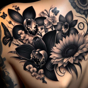 for-women-floral-tattoo – tattoo design ideas free ai generated – realism-true-skin – for-inner-arm – Gallery: other-flowers-inkby-ai