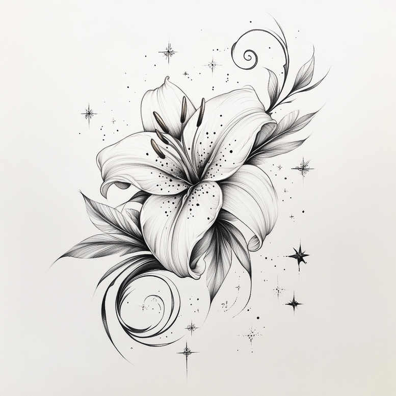 line-flower-tattoo – tattoo design ideas free ai generated – realism-detail-accuracy – for-elbow – Gallery: other-flowers-inkby-ai