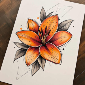 mystical-flower-tattoo – tattoo design ideas free ai generated – neotraditional-refined-lines – for-fingers – Gallery: other-flowers-inkby-ai