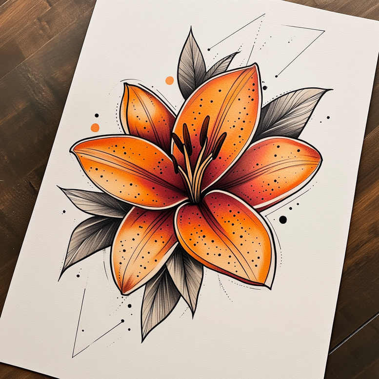 mystical-flower-tattoo – tattoo design ideas free ai generated – neotraditional-refined-lines – for-fingers – Gallery: other-flowers-inkby-ai
