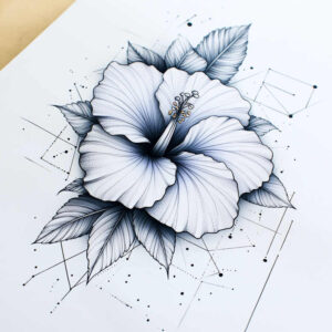 subtle-flower-tattoo – tattoo design ideas free ai generated – neotraditional-classic-shading – for-upper-chest – Gallery: other-flowers-inkby-ai