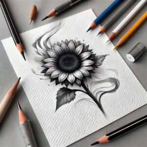 other-flowers tattoo design ideas single color layered strength and power