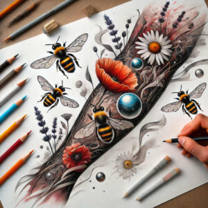 other-flowers tattoo design ideas open space subtle shading shows determination