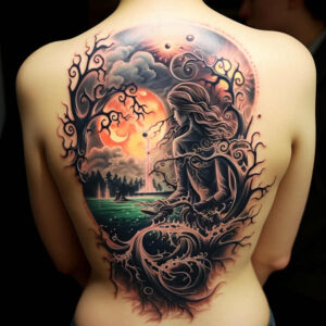 subtle-shape – tattoo design ideas free ai generated – surrealism-timeless – for-scapula – Gallery: other-other-inkby-ai