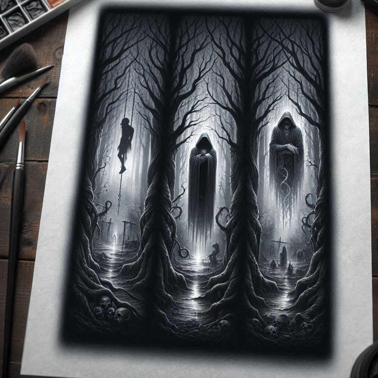 clean-stroke – tattoo design ideas free ai generated – realism-textured-skin – for-upper-thigh – Gallery: other-religions-inkby-ai