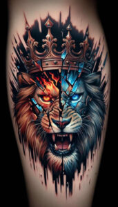sparse – tattoo design ideas free ai generated – neotraditional-dynamic-color – for-temple – Gallery: other-religions-inkby-ai