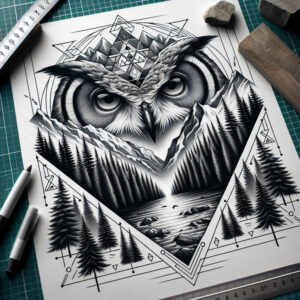 for-women – tattoo design ideas free ai generated – realism-realistic-wrinkles – for-shoulder – Gallery: owls-inkby-ai