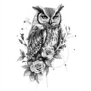 owl-folk-tattoo – tattoo design ideas free ai generated – realism-optical-illusion – for-forearm – Gallery: owls-inkby-ai