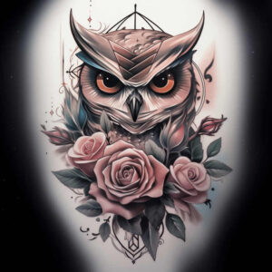 protective-owl-tattoo – tattoo design ideas free ai generated – realism-tactile-shading – for-upper-thigh – Gallery: owls-inkby-ai