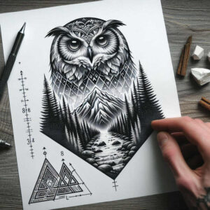 owls tattoo design ideas Realism depth realism calm for upper shoulder