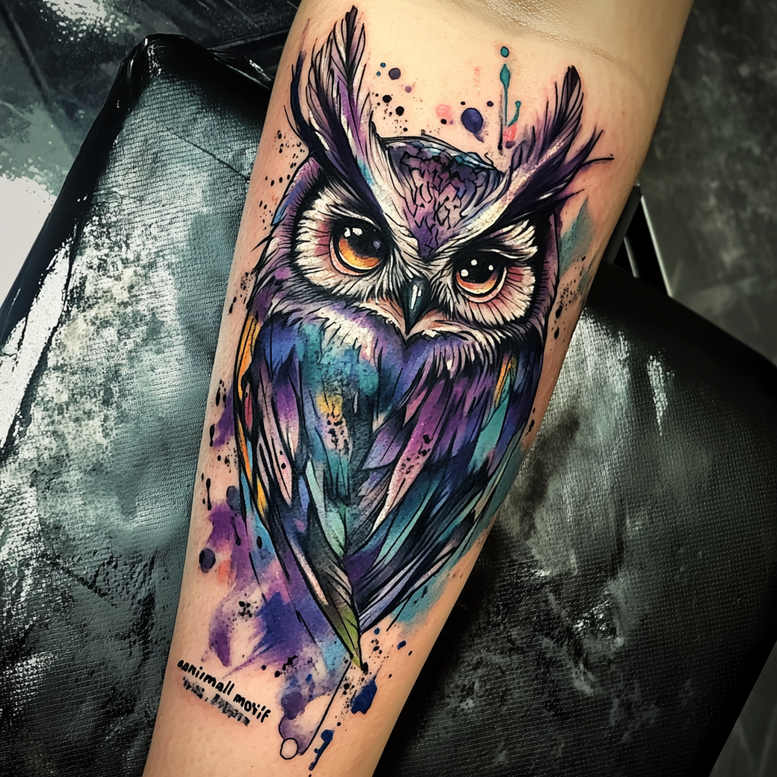 owls tattoo design ideas Surrealism shadow play details meaning strength