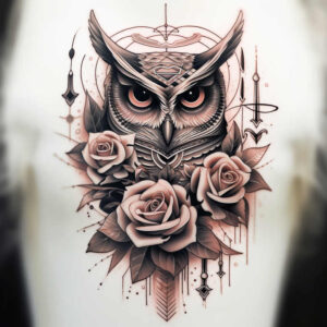 owls tattoo design ideas true rendering dynamic for outer arm