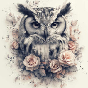 owls tattoo design ideas Surrealism hallucinatory feathers embodying strength