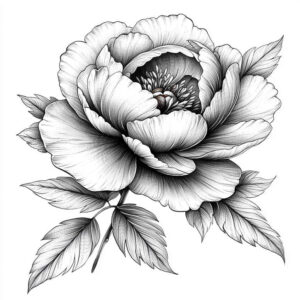 beauty-symbol-peony-tattoo – tattoo design ideas free ai generated – gentle – for-neck – Gallery: peonies-inkby-ai