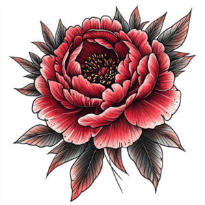 peony-modern-tattoo – tattoo design ideas free ai generated – concise – for-lower-back – Gallery: peonies-inkby-ai