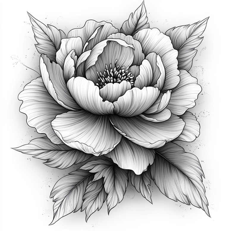 peonies tattoo design ideas solid fill bouquet symbol of perseverance