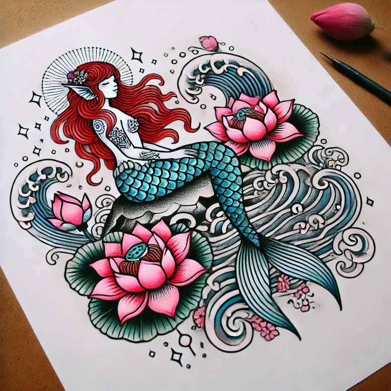 pets tattoo design ideas Realism hyper-realistic love for upper back
