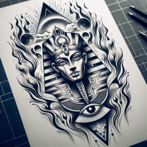 pharaoh-and-egyptian-gods – tattoo design ideas free ai generated – neotraditional-modern-classic – for-hand – Gallery: pharaoh-inkby-ai