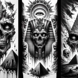 pharaoh-in-art – tattoo design ideas free ai generated – neotraditional-dynamic-color – for-upper-shoulder – Gallery: pharaoh-inkby-ai