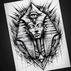 pharaoh-power-symbol – tattoo design ideas free ai generated – realism-studio-quality – for-stomach – Gallery: pharaoh-inkby-ai