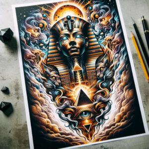 pharaoh-tattoo – tattoo design ideas free ai generated – neotraditional-bold-highlights – for-shoulder – Gallery: pharaoh-inkby-ai