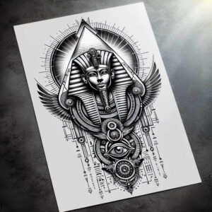 pharaoh-tattoo – tattoo design ideas free ai generated – neotraditional-clean-fill – for-arm – Gallery: pharaoh-inkby-ai