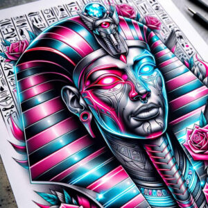 pharaoh-wealth-symbol – tattoo design ideas free ai generated – realism-depth-of-field – for-triceps – Gallery: pharaoh-inkby-ai