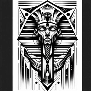 pharaoh-with-shading – tattoo design ideas free ai generated – neotraditional-dynamic-color – for-lower-back – Gallery: pharaoh-inkby-ai