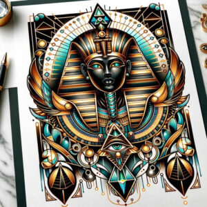 pharaoh tattoo design ideas refined contrast ancient egypt for shin