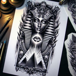 pharaoh tattoo design ideas volume effect antiquity for upper shoulder