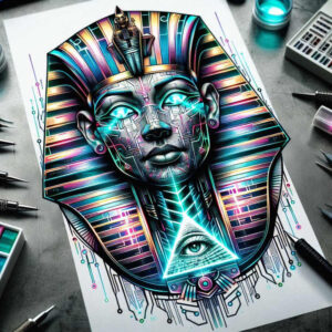 pharaoh tattoo design ideas gradient fills antiquity stands for determination
