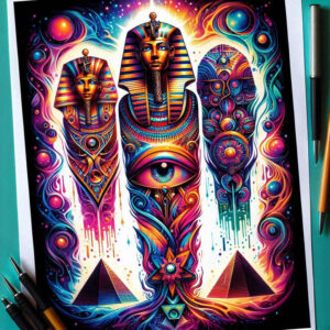 pharaoh tattoo design ideas Surrealism symbolic motifs detailed ornaments for fingers