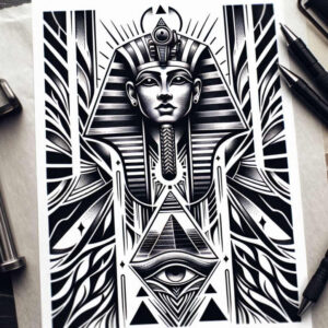 pharaoh tattoo design ideas Surrealism blurred boundaries detailed ornaments represents perseverance