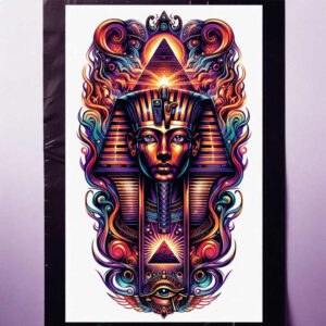 pharaoh tattoo design ideas clean lines detailed ornaments represents resilience