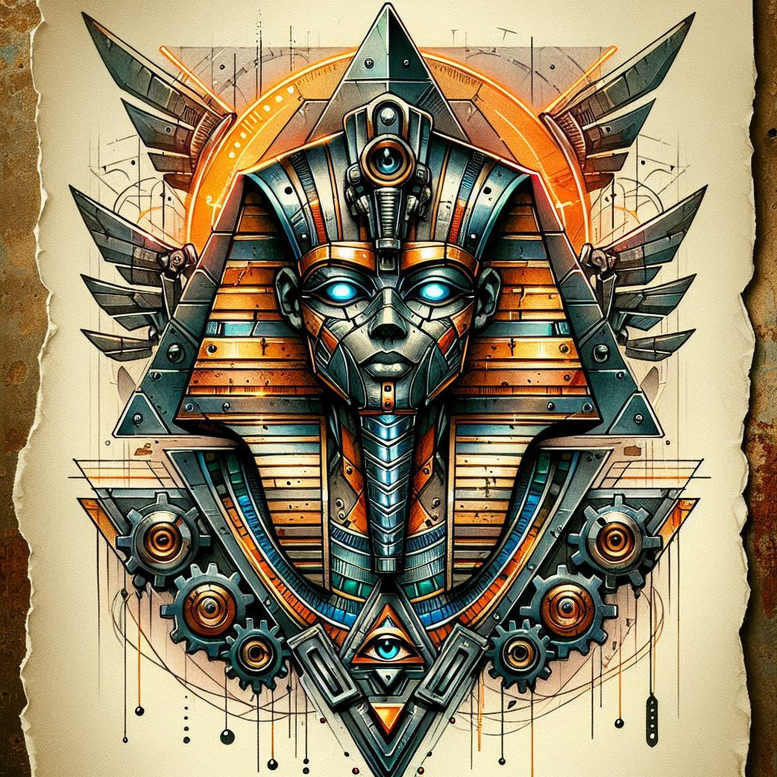pharaoh tattoo design ideas ethereal textures divine power symbol of courage