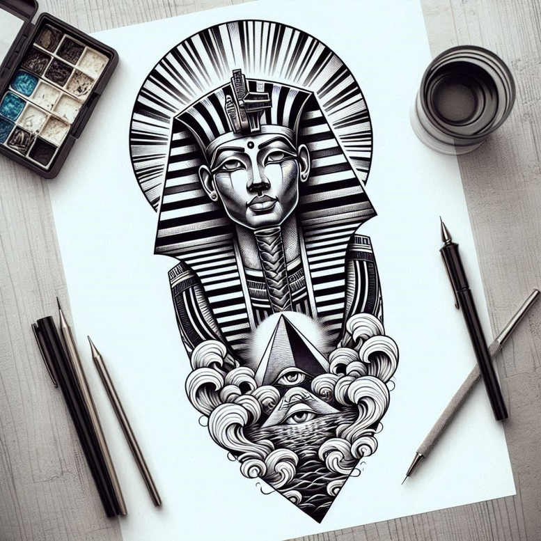 pharaoh tattoo design ideas minimalist dynasty stands for courage