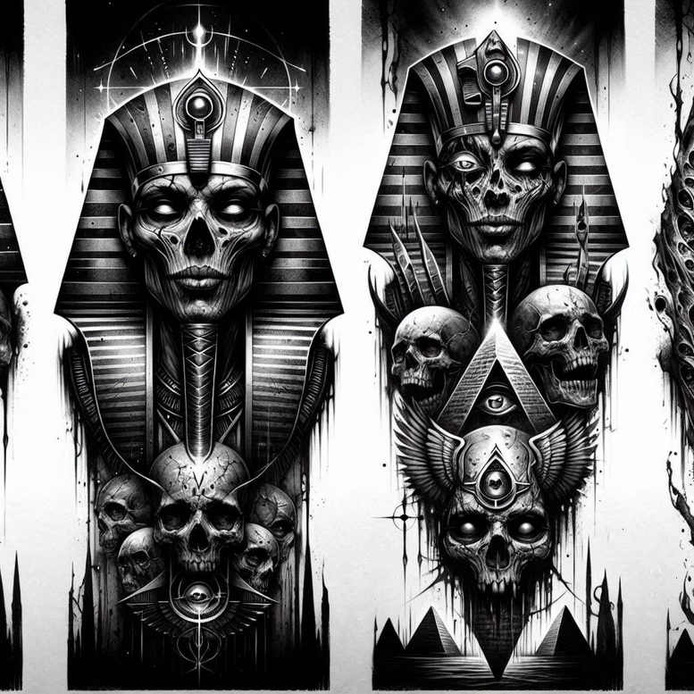 pharaoh tattoo design ideas enhanced color egyptian animals for outer arm