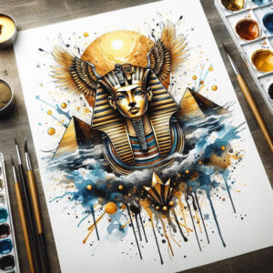 pharaoh tattoo design ideas Surrealism phantasm god for side torso