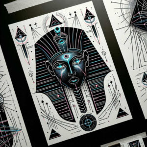pharaoh tattoo design ideas Surrealism psychic energy gold embodying strength