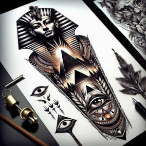 pharaoh tattoo design ideas layered inks hieroglyphic motifs represents resilience