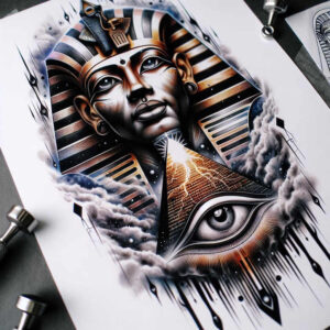 pharaoh tattoo design ideas decorative detail hieroglyphs represents courage