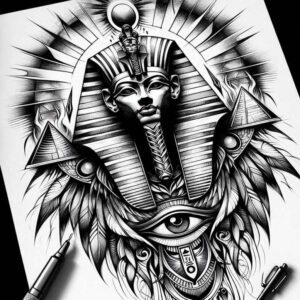 pharaoh tattoo design ideas Surrealism unconscious imagery majesty courage and power
