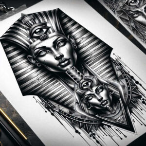 pharaoh tattoo design ideas Surrealism otherworldly majesty for inner arm