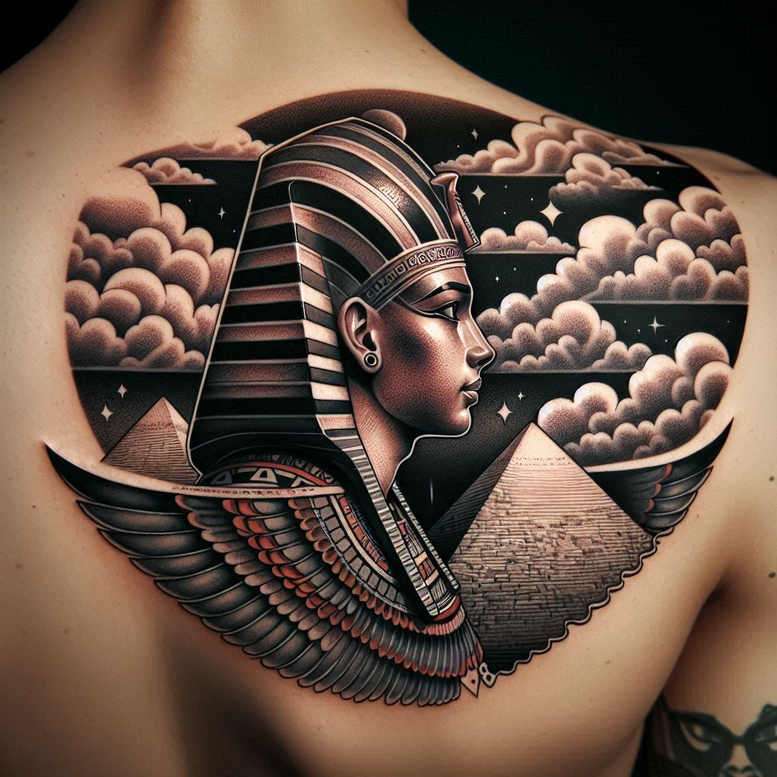 pharaoh tattoo design ideas modern classic mystical for spine