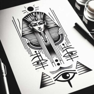 pharaoh tattoo design ideas Surrealism shadow play mysticism for back shoulder