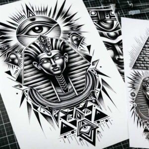 pharaoh tattoo design ideas razor-sharp mysticism symbol of endurance